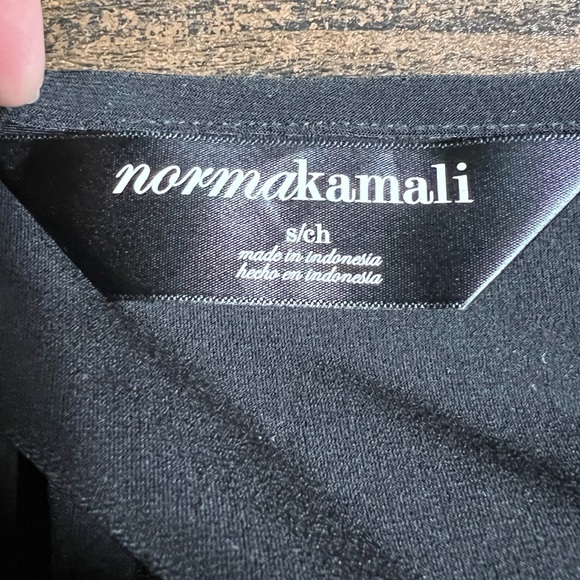 Norma Kamali Black Stretch Sweetheart Wrap Dress Size Small Tie Waist LBD Goth - Picture 7 of 10